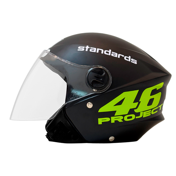 Capacete Aberto Personalizado Project 46 New Liberty 3 - Preto Fosco