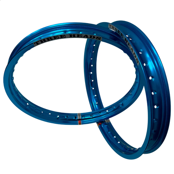 Par de Aros Three Heads 18x1,60 e 18x1,85 CG Titan Fan Start - Azul
